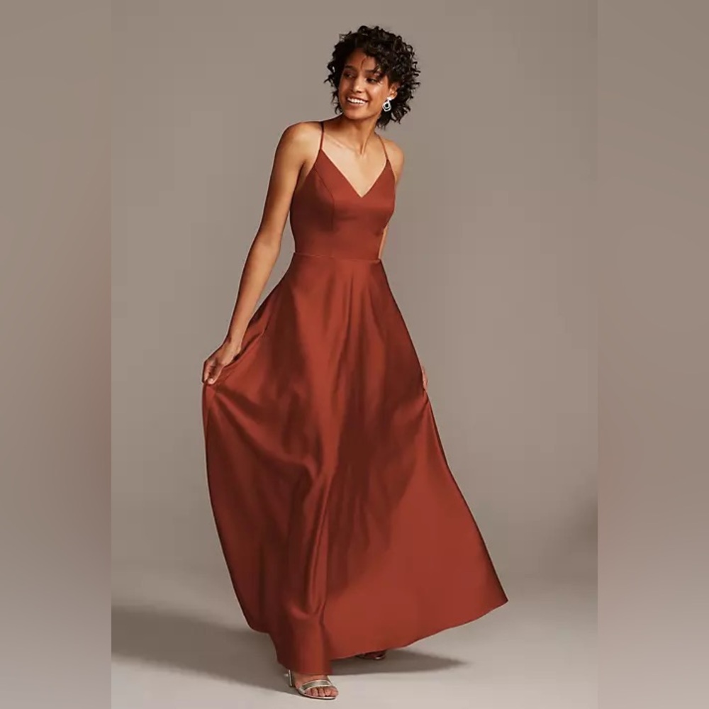 David’a Bridal Cinnamon A-Line Bridesmaid Dress